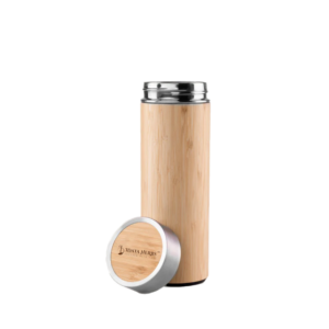 Bamboo Stainless Steel Bottle | Vacuum Insulated | Double Wall Hot & Cold | 500ml